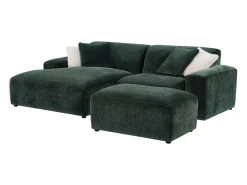 Best Sofá rinconera izquierda y chaise longue de pana - Verde bosque - TIRONO de Sofá Modular