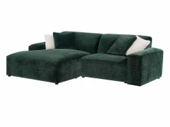 Best Sofá rinconera izquierda y chaise longue de pana - Verde bosque - TIRONO de Sofá Modular