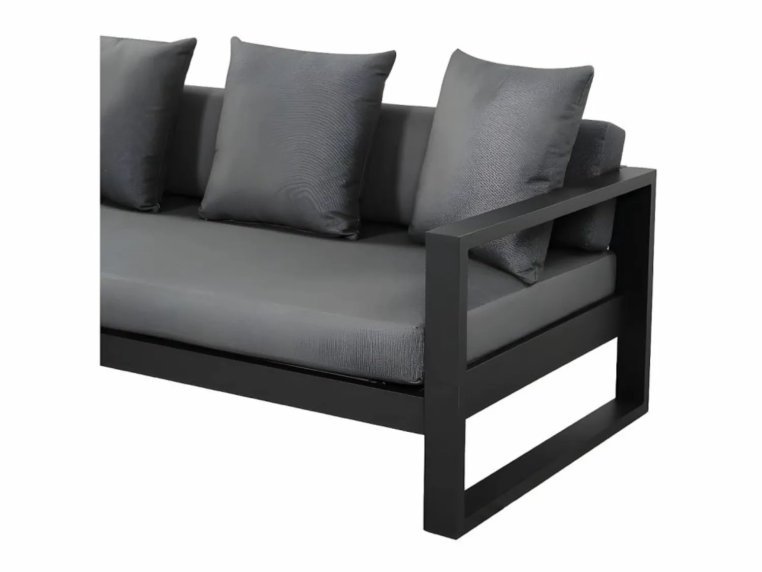 Discount Sofá rinconera jardín aluminio - Antracita - MOLOKAI Salones De Jardín