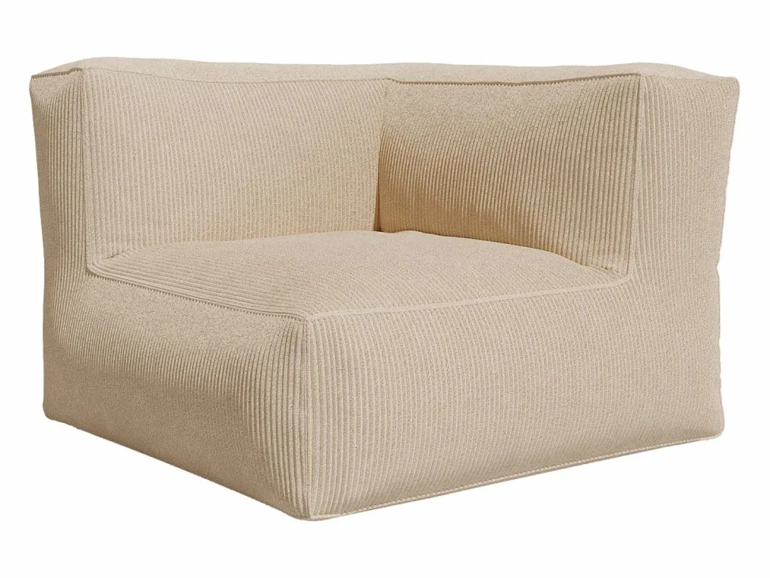 Vente-unique Sofá rinconera modular con puf de pana NOUMARA