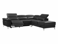 Online LINEA SOFA Sofá rinconera ángulo dcho eléctrico piel gris PASCALINE Gris antracita