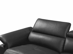 Online LINEA SOFA Sofá rinconera ángulo dcho eléctrico piel gris PASCALINE Gris antracita