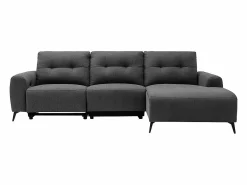 Vente-unique Sofá rinconera (ángulo derecho) relax eléctrico de tela capitoné NERUDA