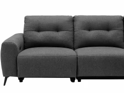 Vente-unique Sofá rinconera (ángulo derecho) relax eléctrico de tela capitoné NERUDA