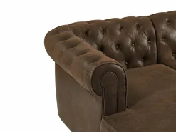 Hot Sofá rinconera panorámico de microfibra con aspecto de cuero envejecido CHESTERFIELD Sofá Vintage|Sofás Chesterfield