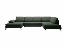 Discount Sofá rinconera panorámico derecho en tela texturizada ARCHIBALD Sofá Xxl