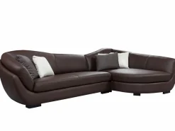 Sale Vente-unique Sofá rinconera piel de búfalo de 5 plazas - Marrón - Ángulo derecho. CAIPI Marru00f3n chocolate