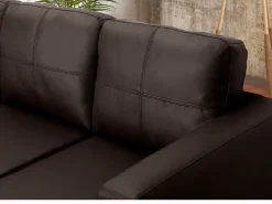 Best Vente-unique Sofá rinconera piel sintética color marrón ACKLEY Marru00f3n chocolate