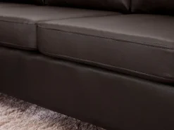 Best Vente-unique Sofá rinconera piel sintética color marrón ACKLEY Marru00f3n chocolate