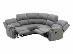 Vente-unique Sofá rinconera reclinable de tela claro estilo clásico atemporal RIETI