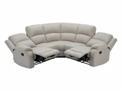 Discount Vente-unique Sofá rinconera reclinable de tela jaspeado color RIETI Beige