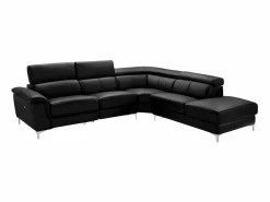 Clearance Vente-unique Sofá rinconera relax de piel ángulo derecho SITIA Negro