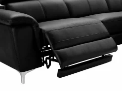 Clearance Vente-unique Sofá rinconera relax de piel ángulo derecho SITIA Negro