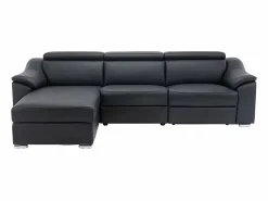 Online LINEA SOFA Sofá rinconera relax de piel de calidad superior - Ángulo izquierdo - PEDRERA Negro