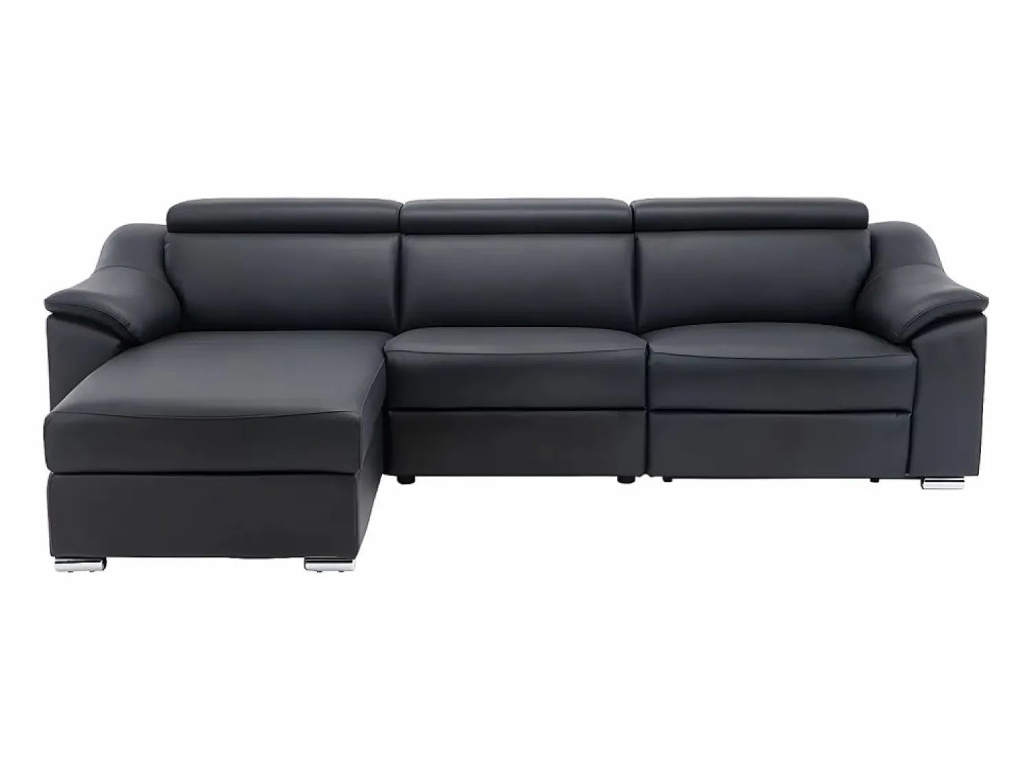 Online LINEA SOFA Sofá rinconera relax de piel de calidad superior - Ángulo izquierdo - PEDRERA Negro