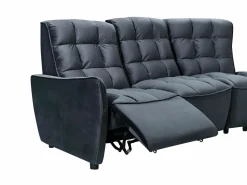 Sofá rinconera relax modular de terciopelo antracita ALFORD Sofá Vintage|Sofá Relax