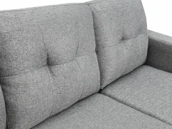 Vente-unique Sofá rinconera reversible de tela jaspeado patas de madera BARTOLOME