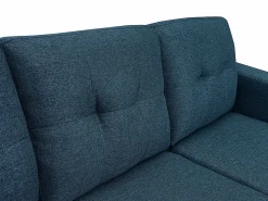 Vente-unique Sofá rinconera reversible de tela oscuro patas de madera BARTOLOME