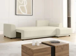 Vente-unique Sofá rinconera reversible de pana NESSARO