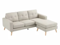 Best Vente-unique Sofá rinconera reversible de tela: Ancho 1 BARTOLOME Beige