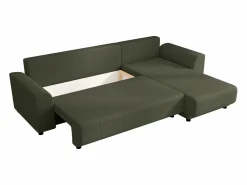 Outlet Vente-unique Sofá rinconera reversible de pana verde NESSARO Caqui