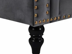 Vente-unique Sofá rinconera reversible de terciopelo capitoné antracita TURNER