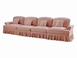 Online Sofá rinconero convertible con puff incluido espuma alta densidad chenilla Rosa