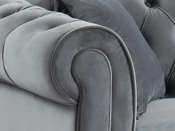 New Vente-unique Sofá rinera chesterfield terciopelo charme TOLEDO Gris antracita
