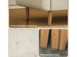 Hot Homcom Sofá Sere 2 plazas con reposabrazos crema 75x138,5x70 cm Beige