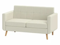 Hot Homcom Sofá Sere 2 plazas con reposabrazos crema 75x138,5x70 cm Beige
