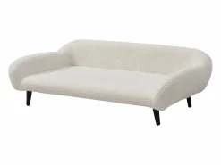 Vente-unique Sofá, sillón, cama para mascotas de tela y madera - L.99 x Alt. .32 cm, blanco ZOLIA