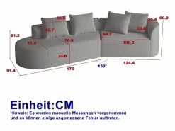 Sofá sin montaje diseño envolvente cojines decorativos incluidos chenilla Sofá Modular