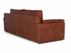 Clearance Giner y colomer Sofá tapizado en piel natural estilo vintage 3 plazas Marru00f3n