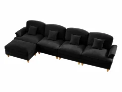 Online Sofá Versátil Forma en L Puff móvil Falda opcional Chenilla Sofá Modular