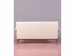 Nest Dream Sofá vintage en madera de teca y tapizado en boucle - Daneu -