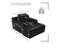 Sofá 147x110x67cm sillón moderno diseño minimalista soporte cómodo tejido de pana para salón