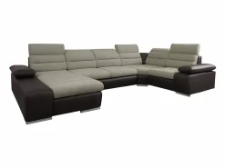 Outlet Vente-unique Sofá XXL beige/marrón ángulo izquierdo BOILEAU - Barato Marru00f3n chocolate / Beige