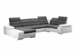 Clearance Vente-unique Sofá XXL gris/blanco ángulo izquierdo BOILEAU - Sofá barato Gris / Blanco