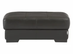 Clearance Vente-unique Sofá y puf de piel ángulo izquierdo METROPOLITAN II Negro