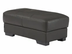 Clearance Vente-unique Sofá y puf de piel ángulo izquierdo METROPOLITAN II Negro