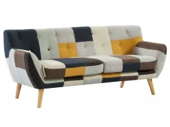 Discount Vente-unique Sofá y sillón SERTI II de 3 plazas en tejido patchwork Multicolor