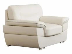 Hot Sofa 3+2+1 plazas de piel color blanco THIBAULT Conjunto Sofá Y Sillón