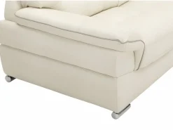 Hot Sofa 3+2+1 plazas de piel color blanco THIBAULT Conjunto Sofá Y Sillón