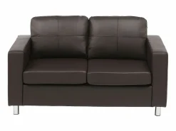 Sofa 2 plazas de piel sintetica color marrón ACKLEY Sofá Vintage|Sofá - 2 Plazas