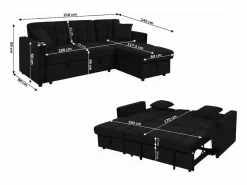 Saldosystocks Sofa Cama Chaise Longue Kris 210cm