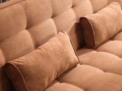 Vente-unique Sofa cama clic-clac microfibra color caramelo MISHAN