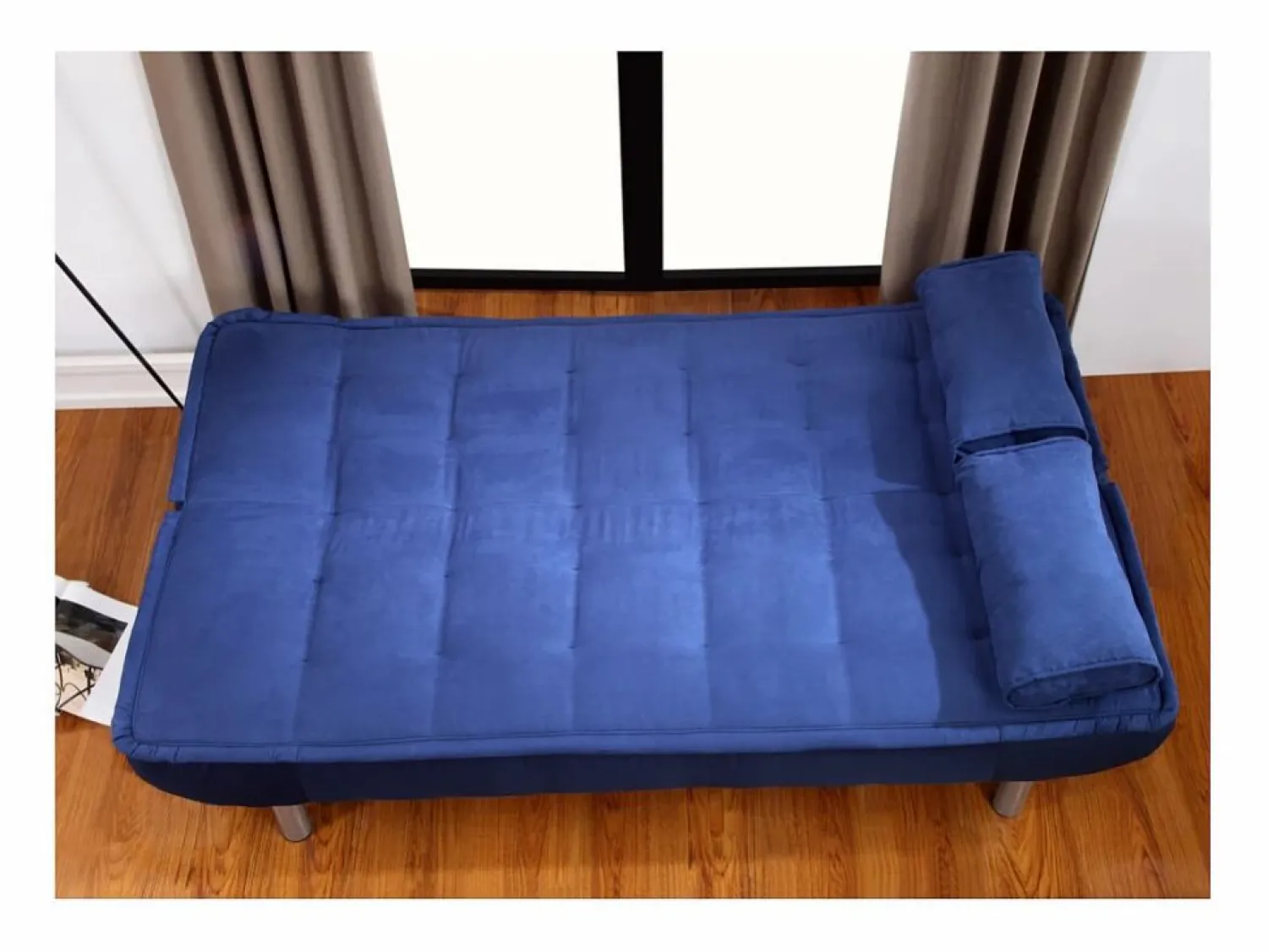 Clearance Vente-unique Sofa cama clic-clac microfibra en color azul MISHAN Azul elu00e9ctrico