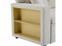 Sofa cama esquina 214x131x87cm estilo moderno con puerto USB y almacenaje tela terciopelo perfecto para salon