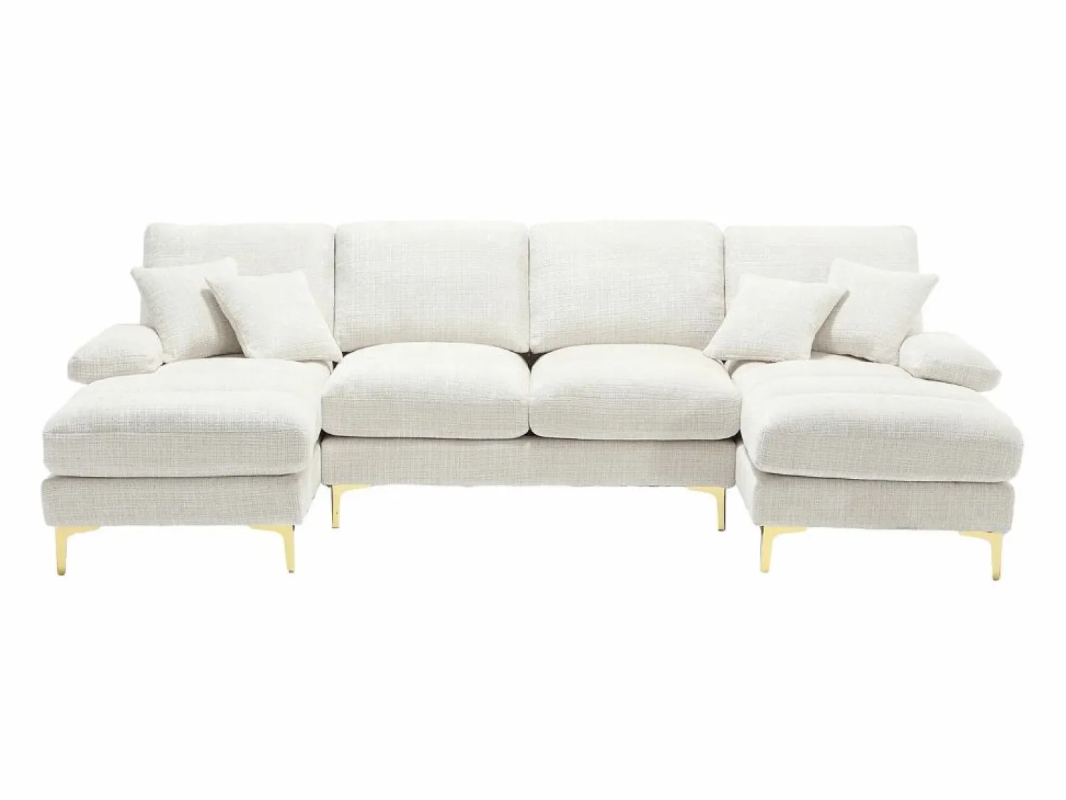 Outlet Sofa en U grande sofa modular moderno apoyo ergonomico chenilla salon Beige