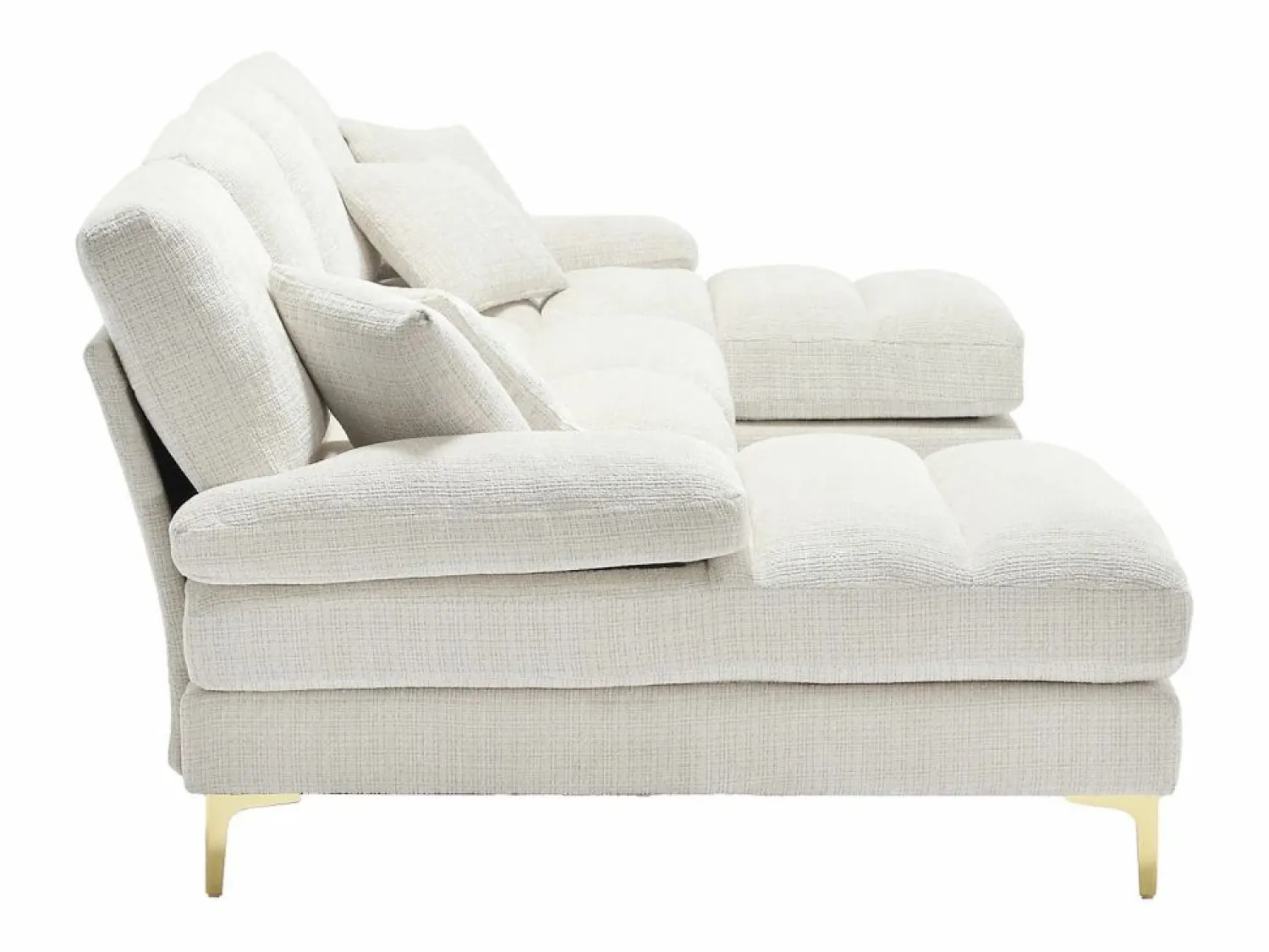 Outlet Sofa en U grande sofa modular moderno apoyo ergonomico chenilla salon Beige